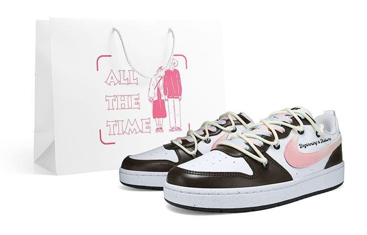 Nike Dunk Skateboard Shoes Women's Low-Top Pink White