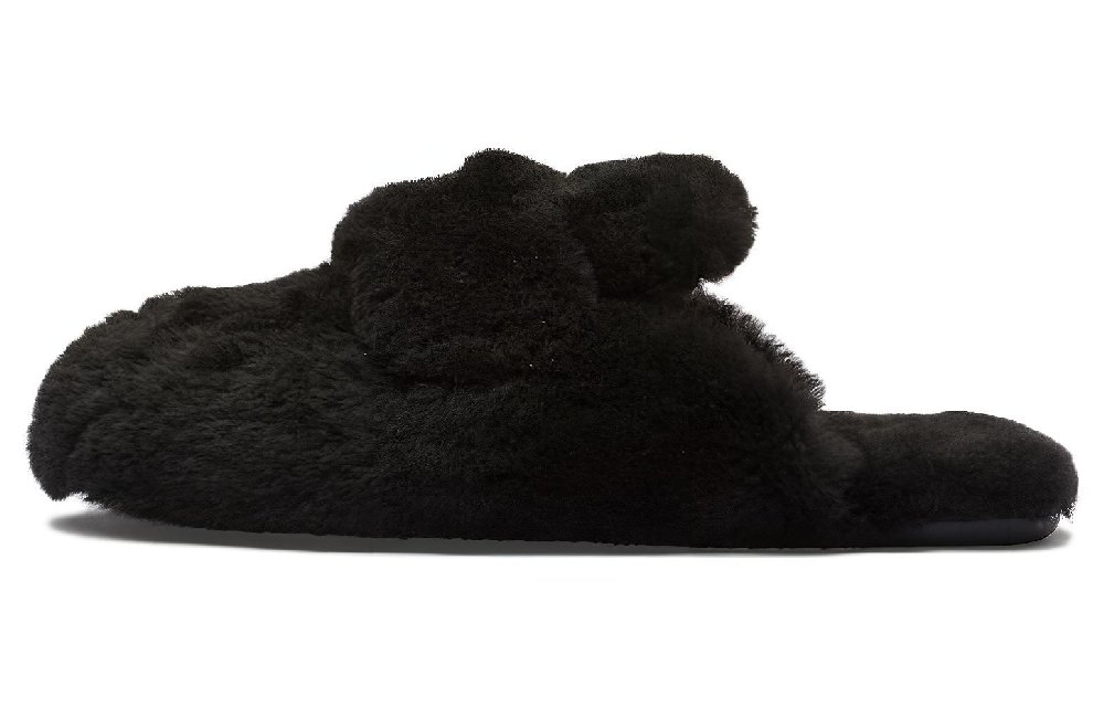 PRADA Triangle-logo Shearling Mules