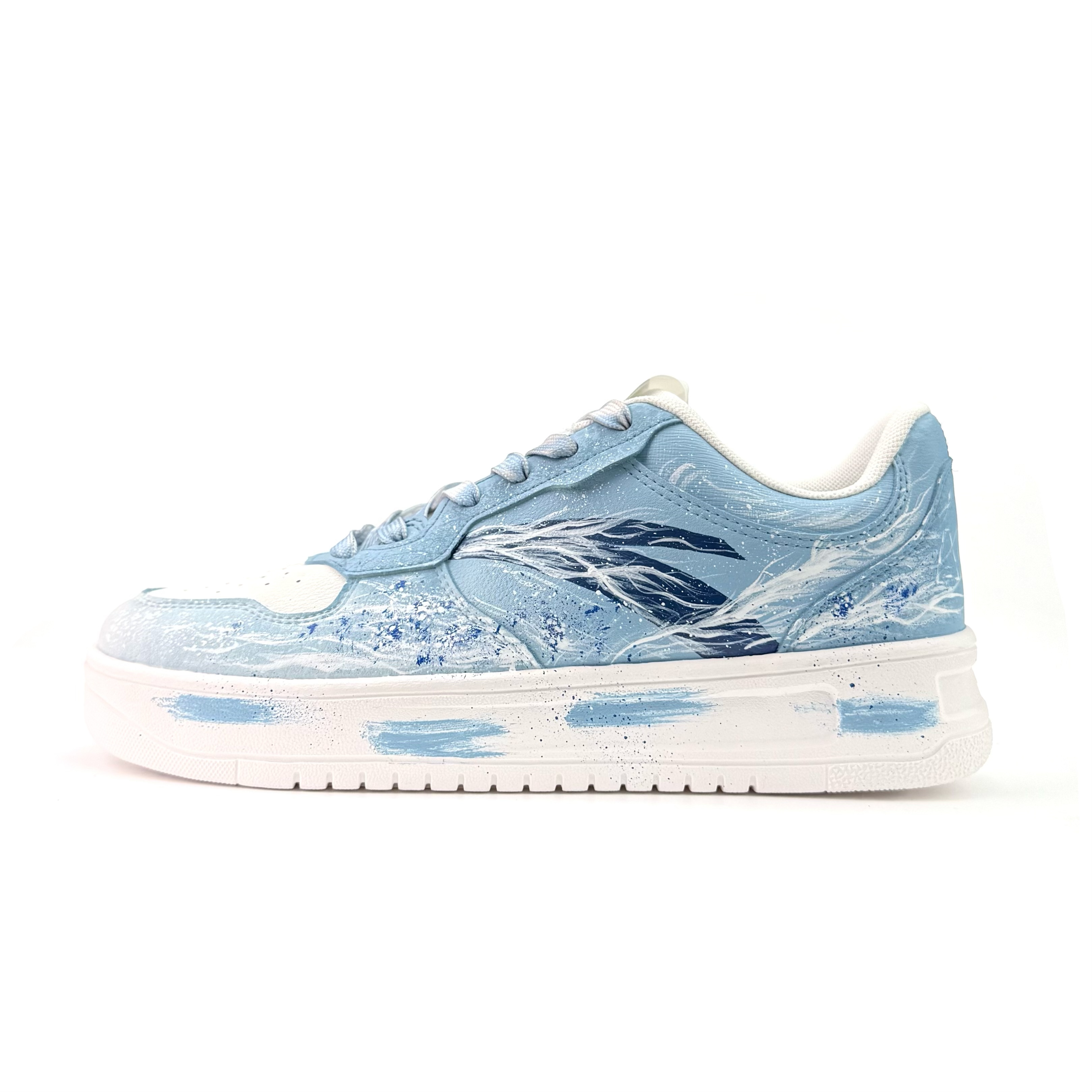 Anta Relaxed Cushioning, Wear Resistant Low top Skateboard Shoes Unisex Blue White