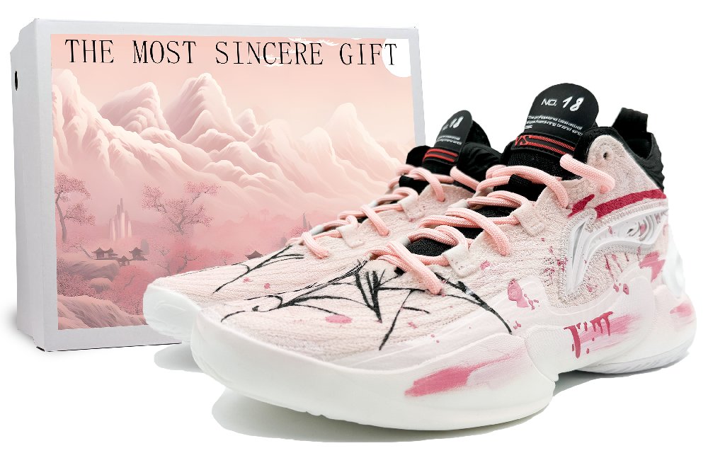 LiNing YuShuai 18 Cushioning Support Rebound Mid Top Basketball Shoes Men's Pink