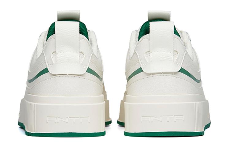 Anta Slip Resistant, Abrasion Resistant, Lightweight Low Top Skateboard Shoes Men's White Green