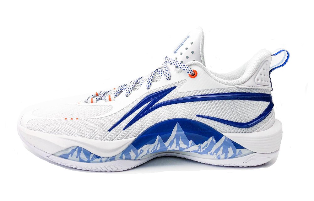 LiNing Shining CBA Xinjiang Team PE Anti-Slip Wear-Resistant Low-Top Basketball Shoes Men's White Blue