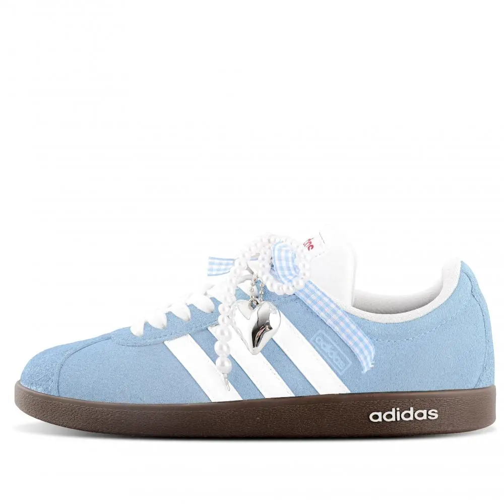 Adidas VL COURT 2.0 Abrasion Resistant Low Top Skateboard Shoes Unisex Blue