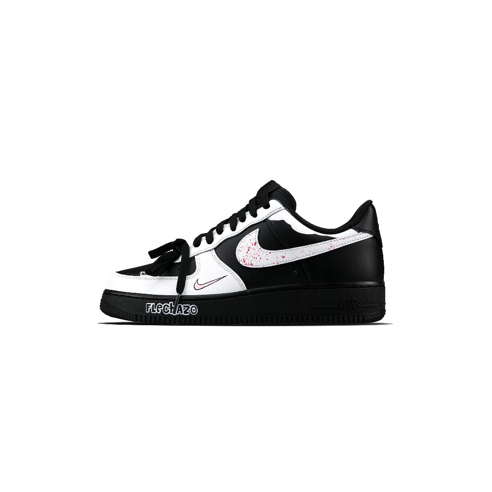 Nike Air Force 1 Starry Points Black Warrior Low-Top Skateboard Shoes Unisex Black Pink White