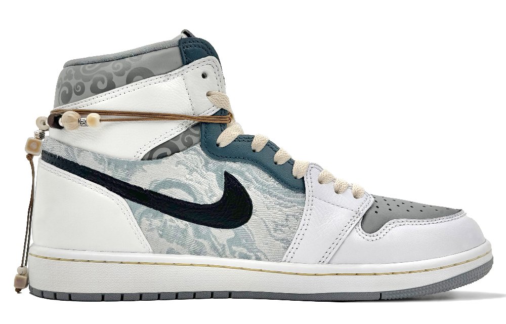Jordan Air Jordan 1 Anti-Slip Wear-Resistant High-Top Vintage Basketball Shoes Women's White Gray