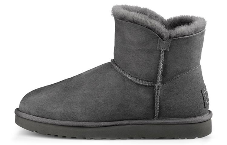 UGG Mini Bailey Button Bling Mid Tops Fleece Lined Gray Women's