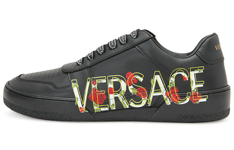 VERSACE Side Logo Tennis Sneaker 'Black Floral'
