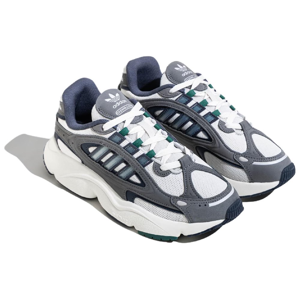 Adidas Originals Ozmillen Wear-Resistant Low-Top Chunky Sneakers Unisex Gray Green