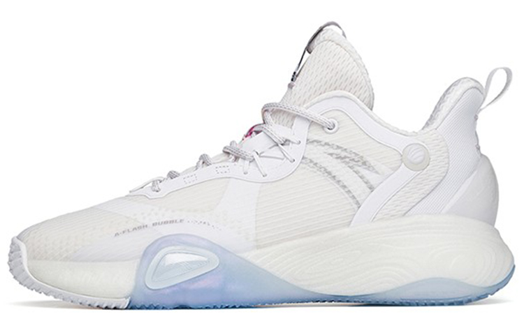 Anta Bubble Bomb Anti-Slip Wear-Resistant Low-Top Basketball Shoes Ivory White