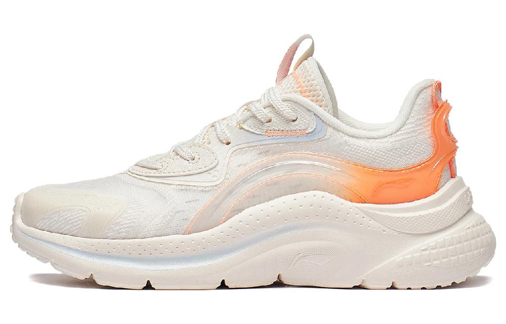 LiNing Liuyun Wear-Resistant Breathable Slip-Resistant Low-Top Sports Casual Shoes Women's White Orange