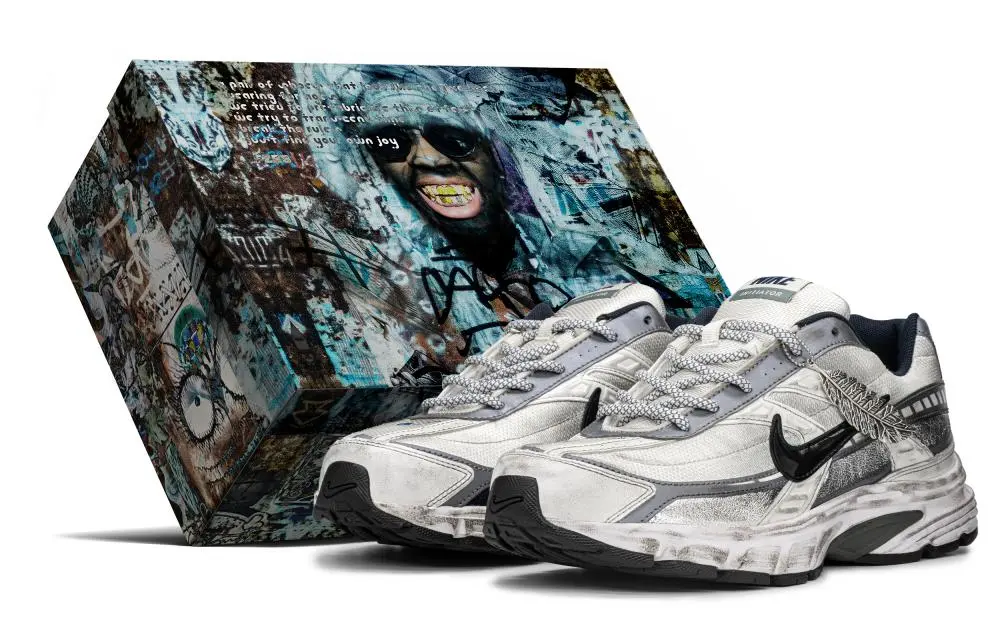 Nike Initiator Cushioning Anti-Slip Wear-Resistant Breathability Low-Top Training Running Shoes Men's Black Silver