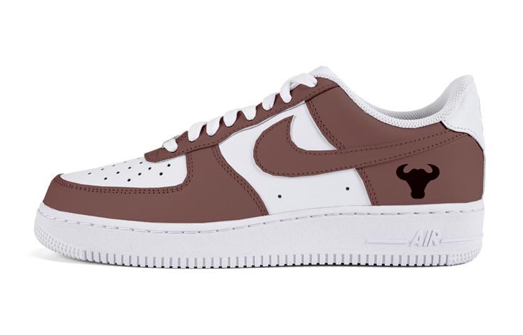 Nike Air Force 1 Skateboard Shoes Men Low-Top Brown/White