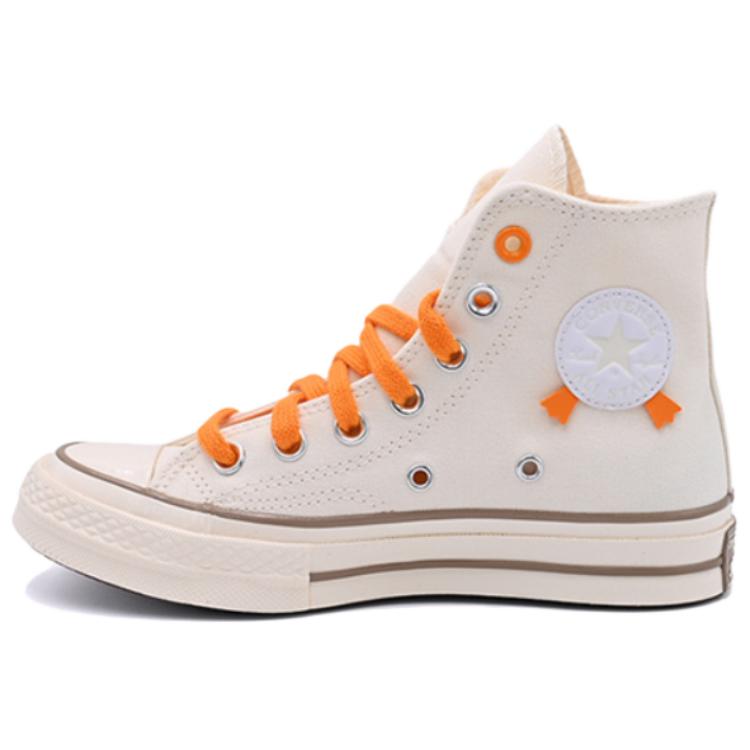 Converse CHUCK TAYLOR Abrasion Resistant High Top Skateboard Shoes Unisex Beige Orange