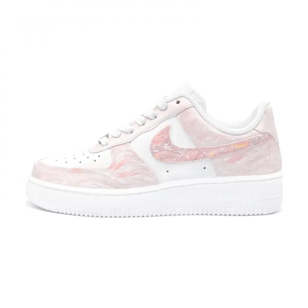Nike Air Force 1 Skateboard Shoes Unisex Low top White/Peach Pink