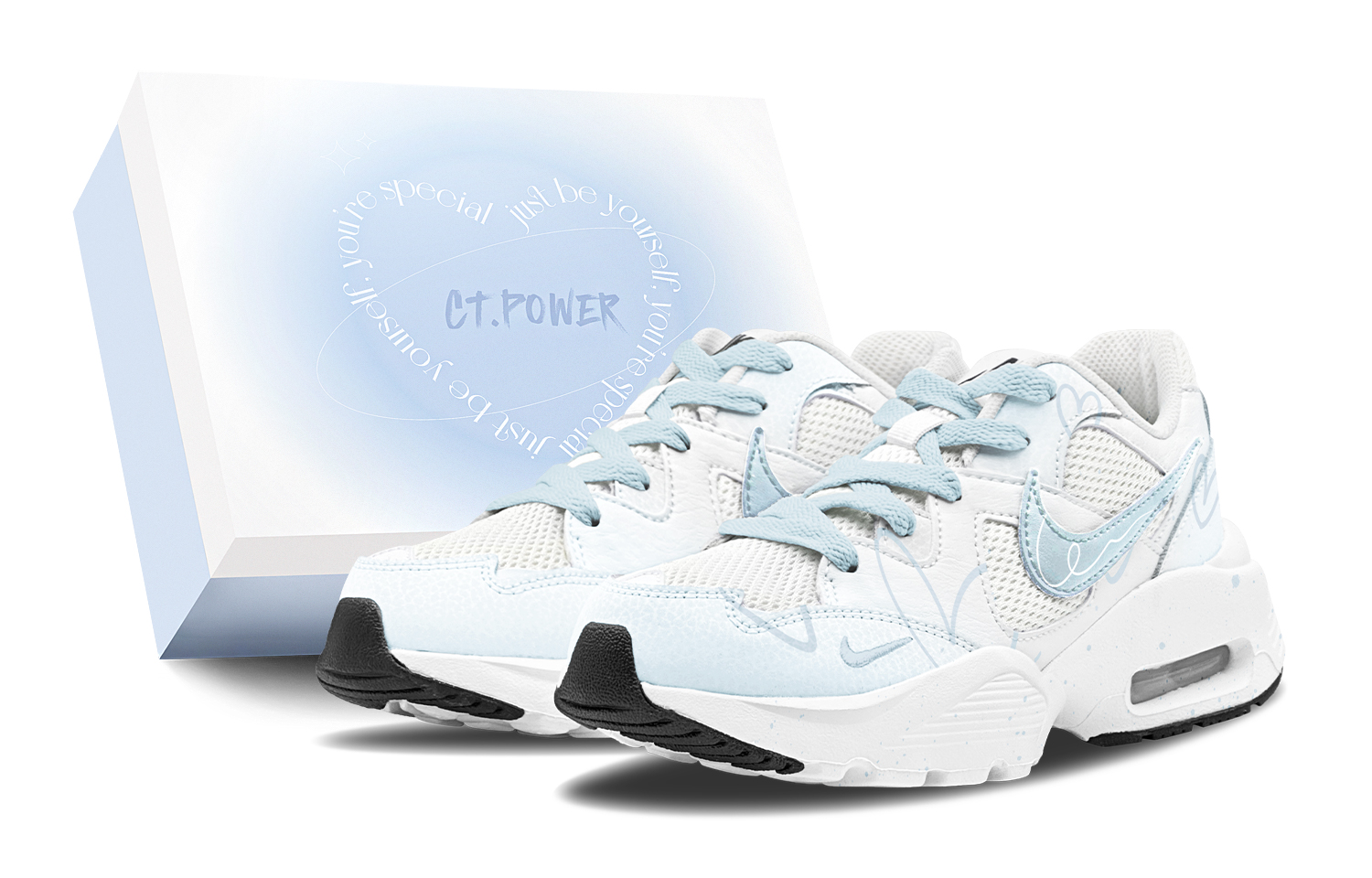 Nike Air Max Fusion Abrasion Resistant Breathable Low Top Running Shoes Women's Blue