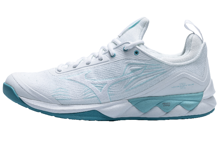 Mizuno Wave Luminous 2 Cushioning Anti-Slip Wear-Resistant Breathability Low-Top Volleyball Shoes Unisex White Blue