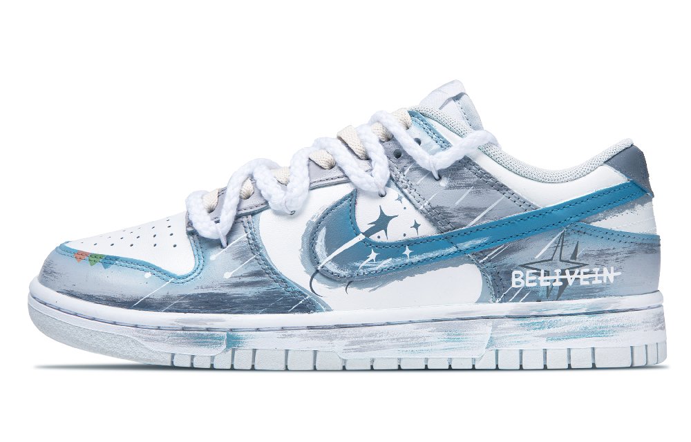 Nike Dunk Low Top Skateboard Shoes Unisex Blue Gray
