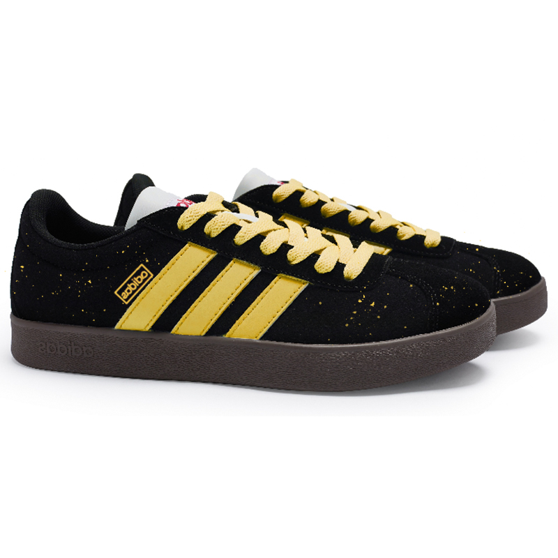 Adidas Neo VL Court 2.0 Halo Wear-Resistant Slip-Resistant Low-Top Skateboard Shoes Unisex Black Yellow