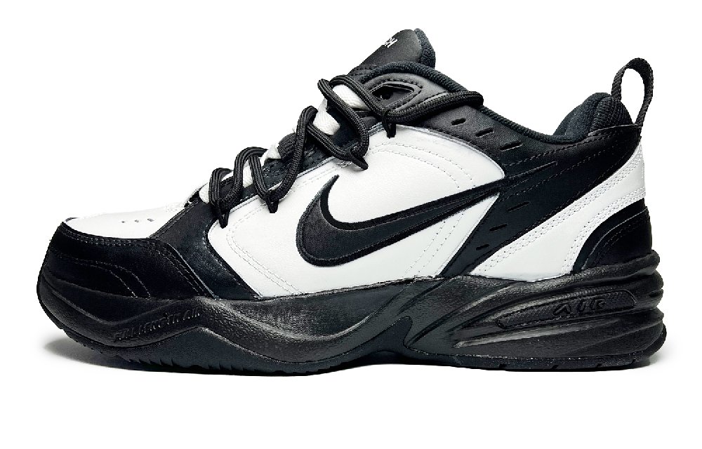 Nike Air Monarch 4 Backflow Anti-Slip And Wear-Resistant Lightweight Low-Top Chunky Sneakers Unisex Black White