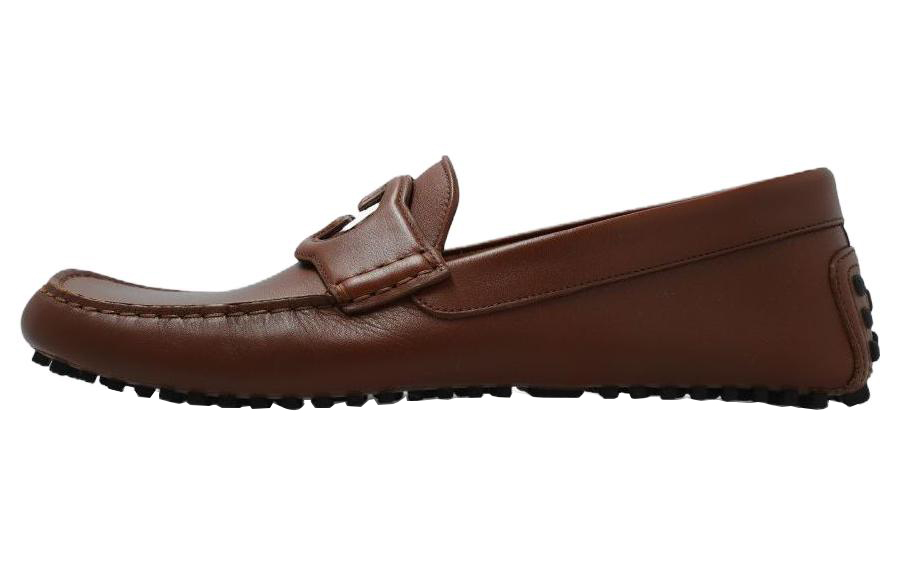 GUCCI Interlocking G Moccasins Brown
