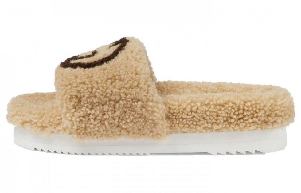 GUCCI Women's Slide 'Interlocking G Merino Wool Light Brown' Women's