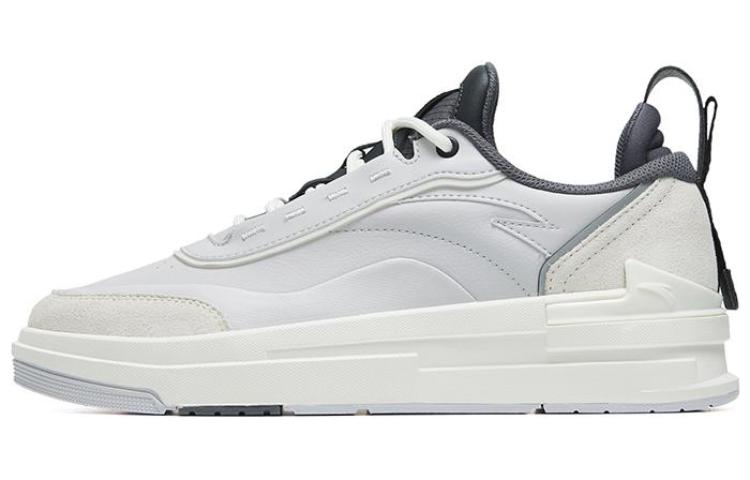 Anta Bump Anti-Slip And Wear-Resistant Balance Low-Top Skateboard Shoes Men's Light Silver Gray White