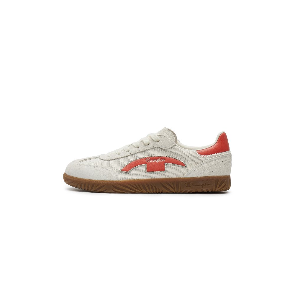 Champion T Trainers German Army Trainers 2.0 Low Top Skateboard Shoes Women's Milk White/Old Red