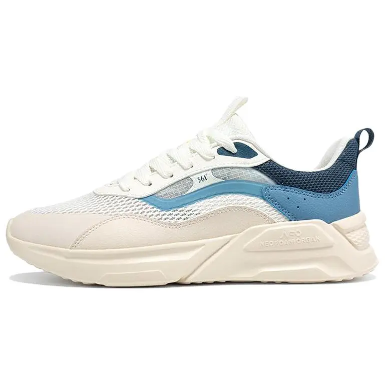 361° Anti Slip Wear Resistant Low Top Casual Shoes Men's White Blue