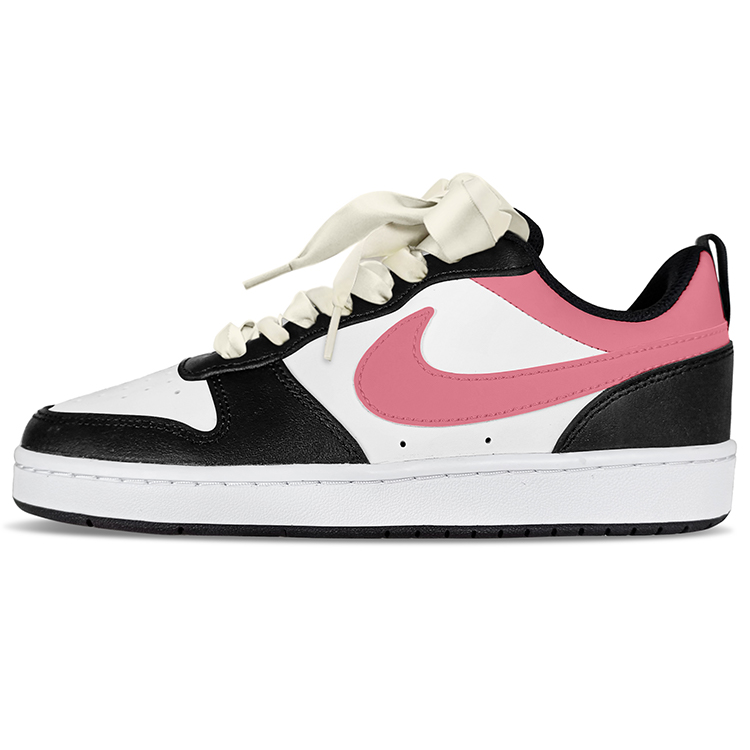 Nike Court Borough Low 2 Low-Top Skateboard Shoes GS Pink Black