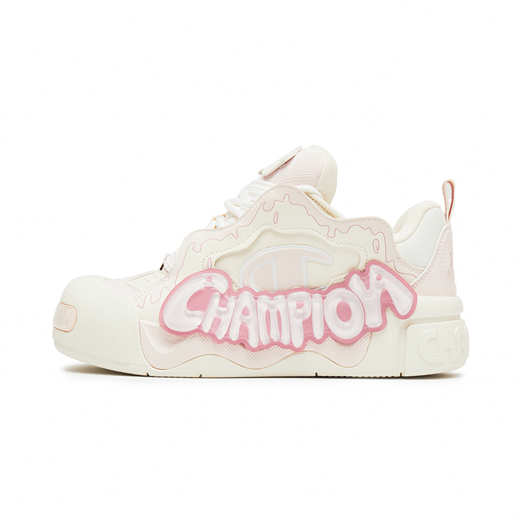 Champion Puffy Jelly Shoes Low Top Skateboard Shoes Unisex Washed Pink/Milk White купить в интернет-магазине Yoocart с быстрой доставкой по России.
