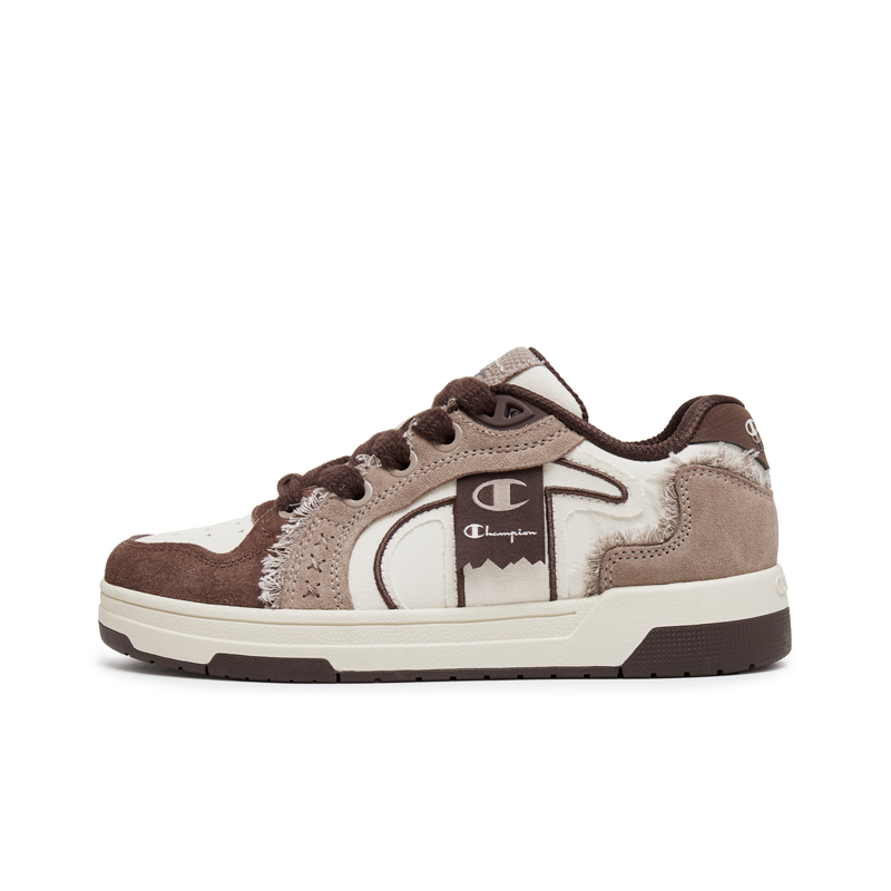 Champion Ribbon Shoes Balance Low Top Skateboard Shoes Unisex Velvet Brown/Milk White