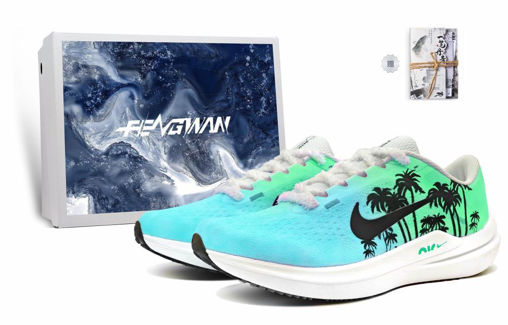 Nike Air Winflo 10 Durable Breathable Low-Top Casual Running Shoes Women's Turquoise