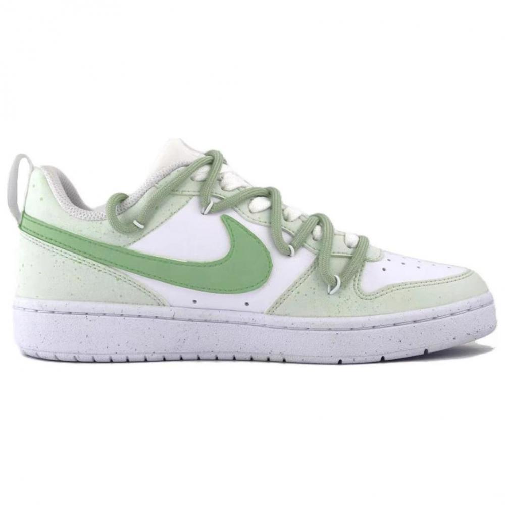 Nike Court Borough Spring Sea And Bright Moon Anti Slip Wear Resistant Low Top Skateboard Shoes GS White Green купить в интернет-магазине Yoocart с быстрой доставкой по России.