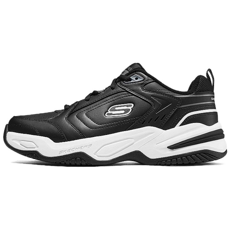 Skechers Sport Anti-Slip Wear-Resistant Low-Top Casual Shoes Men's Black White