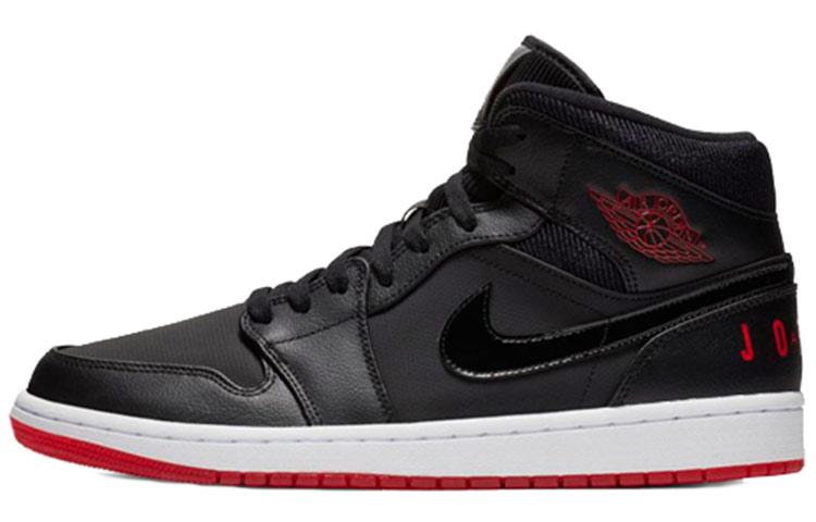 Jordan 1 Mid Black University Red