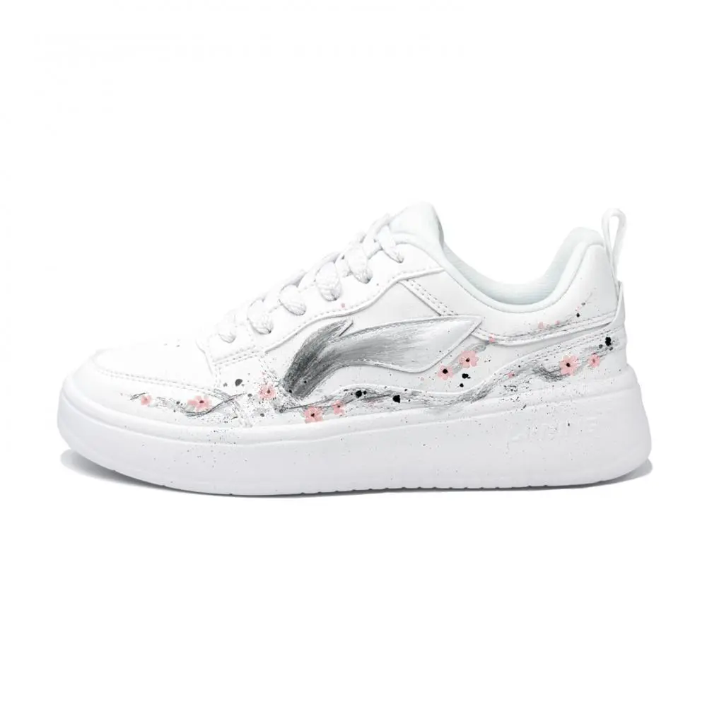 LiNing Acer Truncatum Coverage Abrasion Resistant Low Top Skateboard Shoes Women's Gray Pink