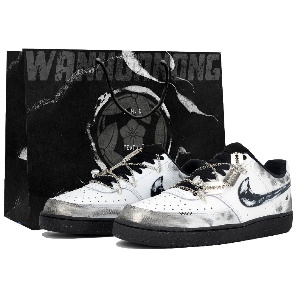 Nike Court Vision Low Skateboard Shoes Unisex Low-Top Black