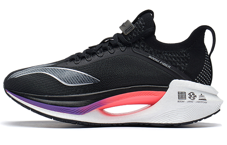 LINING Shadow Essential Running Shoes Men's Low top Black/Silver/Pink/Purple