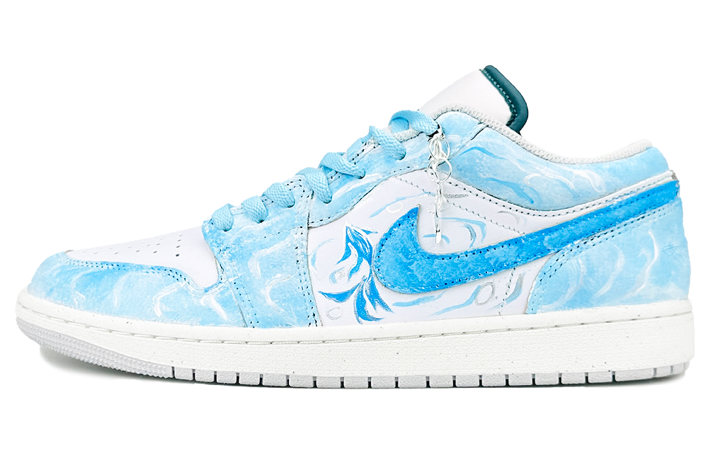 Jordan Air Jordan 1 Cushioning, Wear Resistant Low Top Vintage Basketball Shoes Unisex Sky Blue