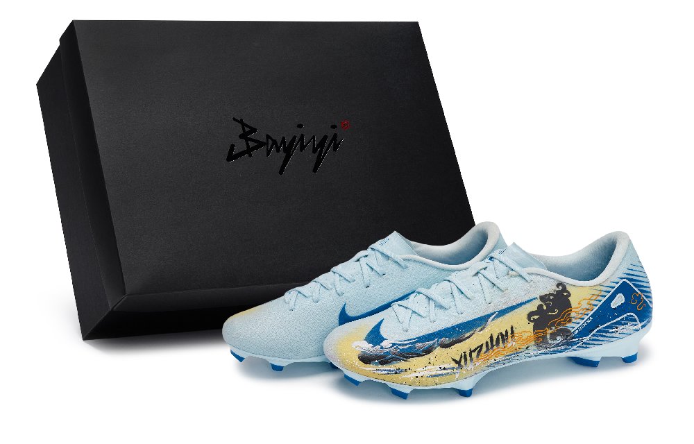 Nike Mercurial Vapor 16 Abrasion Resistant Soccer Shoes Unisex Black White Blue Yellow Orange