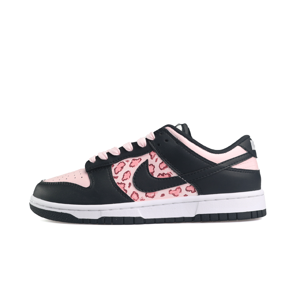 Nike Dunk Black And Pink Leopard Print, Blue Cat Artistry Abrasion Resistant Low Top Skateboard Shoes Unisex Black Pink