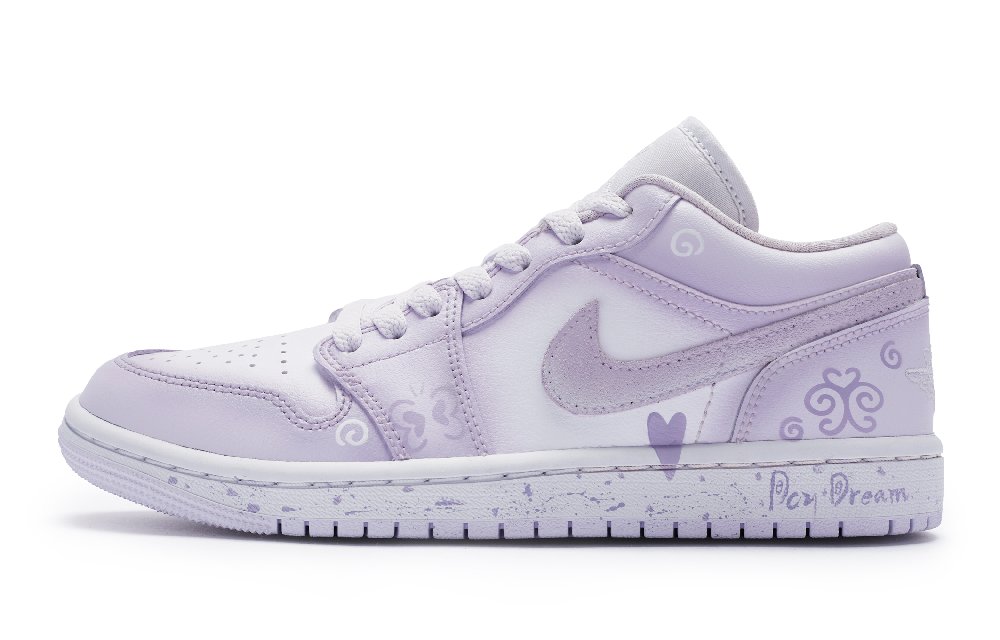 Jordan Air Jordan 1 Low Low-Top Vintage Basketball Shoes Women's White Purple