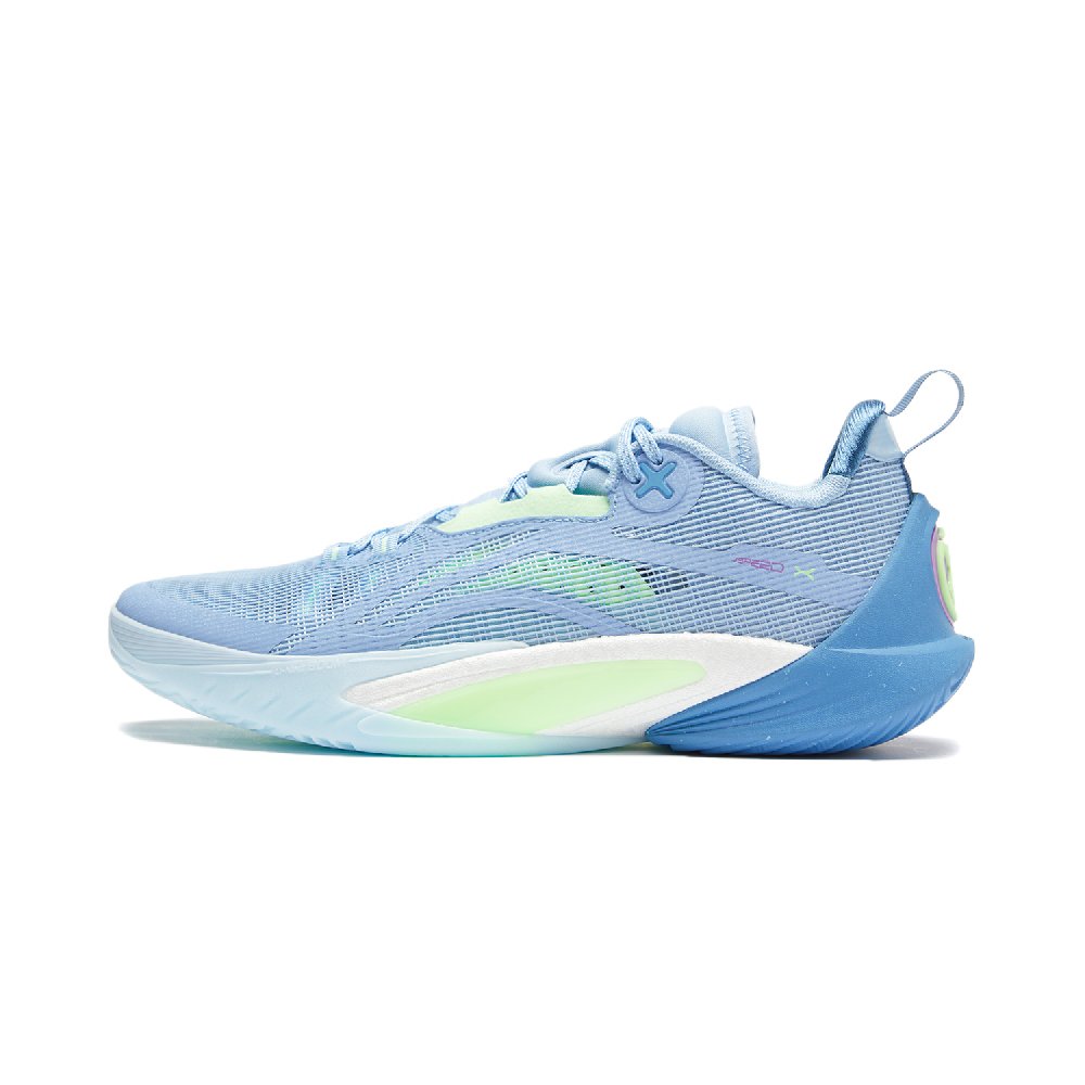 LiNing Speed 10 BOOM Technology Slip-Resistant Breathable Support Rebound Low-Top Basketball Shoes Men's Aurora Blue