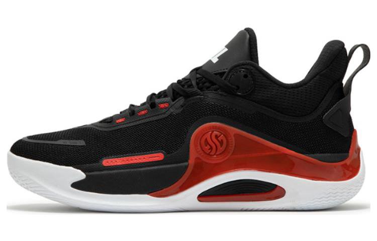 361° Durable Breathable Low-Top Basketball Shoes Men's Black Red