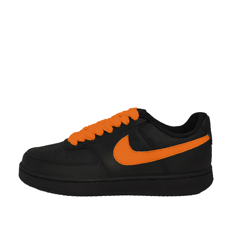 Nike Court Vision Low top Skateboard Shoes Unisex Black Orange