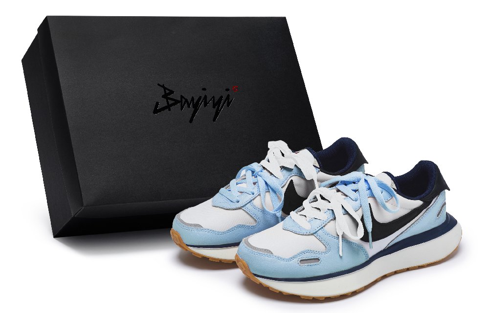 Nike Phoenix Waffle Low Top Running Shoes Women's Blue White Black