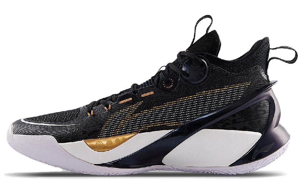 LiNing SONIC 10 Ultra Auspicious Clouds Anti-Slip And Wear-Resistant Breathable Mid-Top Basketball Shoes Men's Black