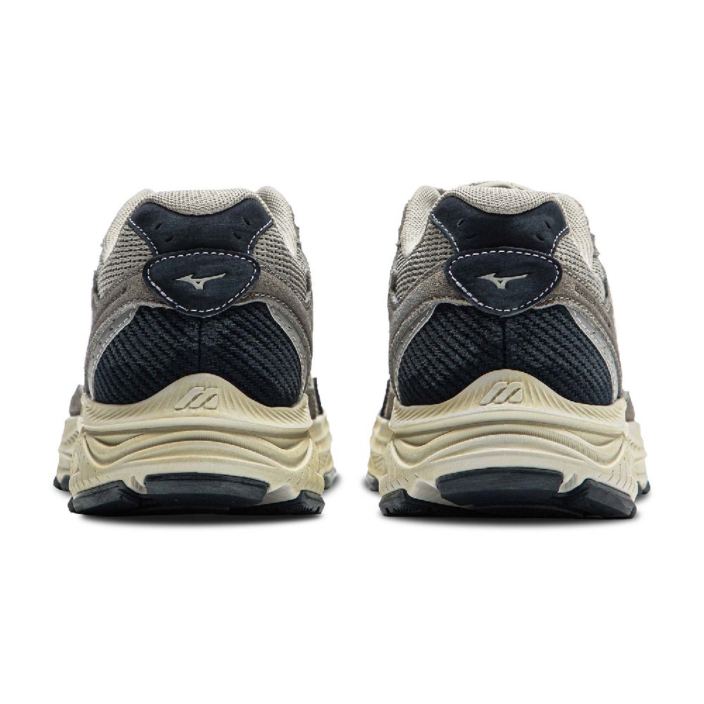 Mizuno Racer S Slip Resistant And Breathable Low Top Running Shoes Unisex Stone Gray Navy Blue