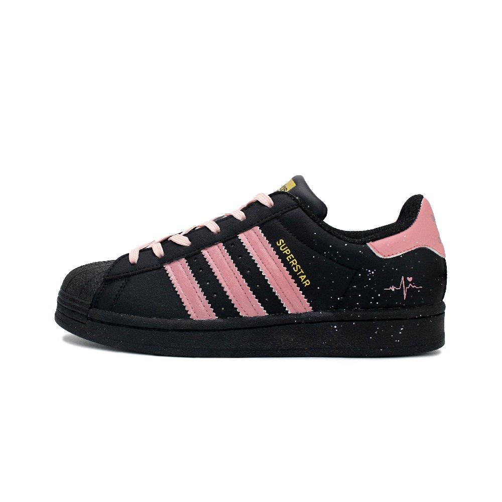 Adidas Originals SUPERSTAR Wear resistant And Lightweight Low Top Skateboard Shoes Unisex Black Pink