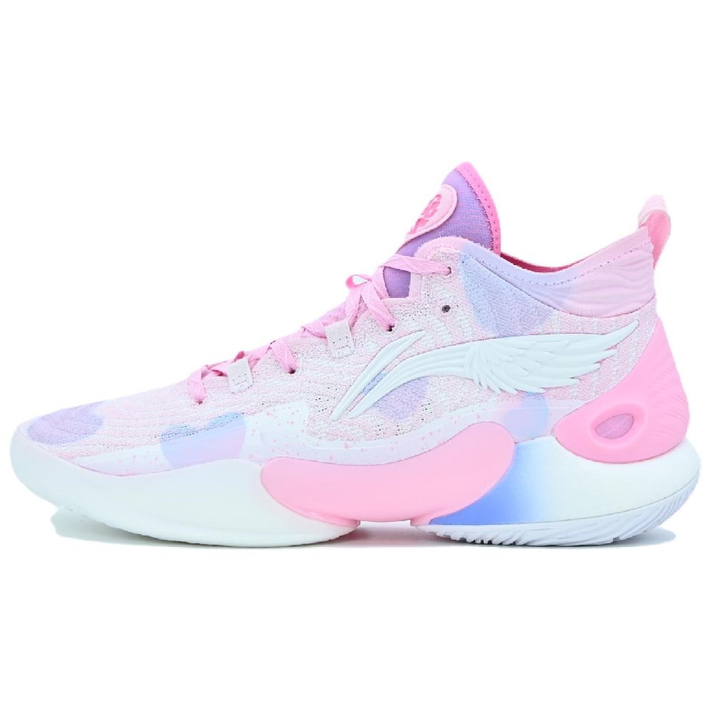 LiNing YuShuai 18 Cupid Angel Wings Mid-Top 䨻 Basketball Shoes Men's Pink Blue